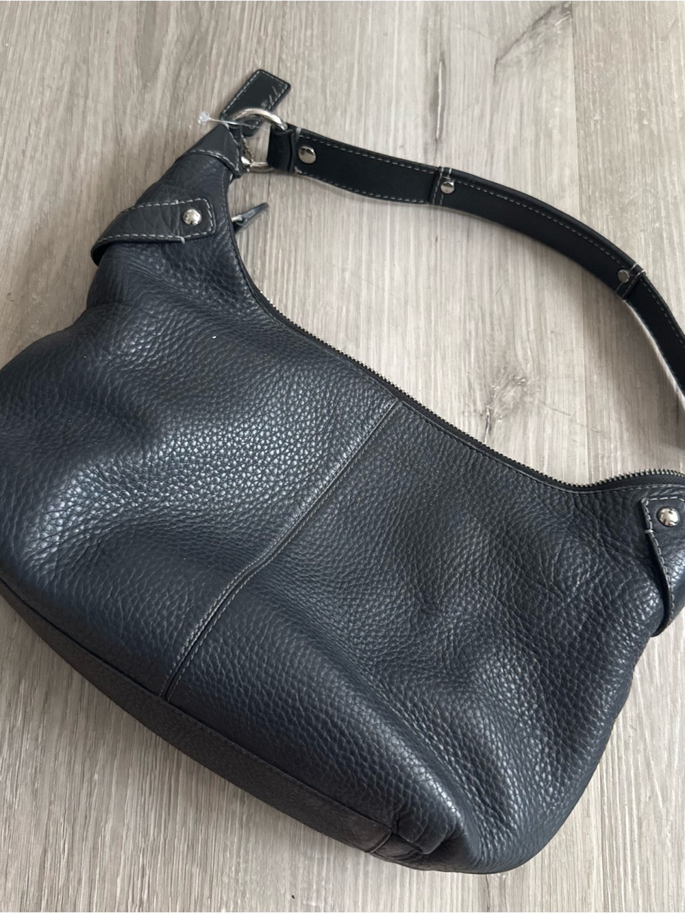 Coach Black Pebbled Leather Shoulder Hobo with Silver Hardware - Picture 2 of 5